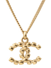 2002年製 ラインストーンCCマークネックレス ゴールド