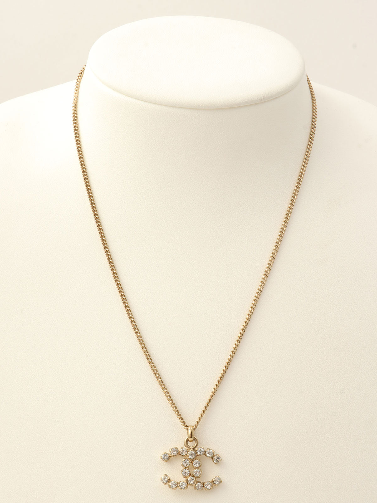 2002年製 ラインストーンCCマークネックレス ゴールド