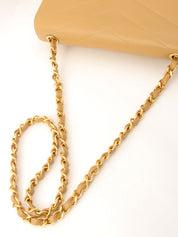 Around 2005 Made Caviar Skin V-Stitch CC Turnlock Chain Bag Beige