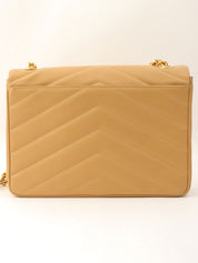 Around 2005 Made Caviar Skin V-Stitch CC Turnlock Chain Bag Beige