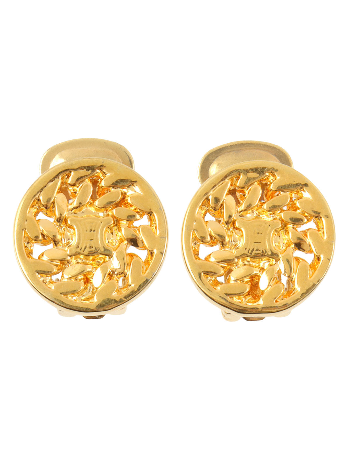 Round Triomphe Motif Necklace in Gold