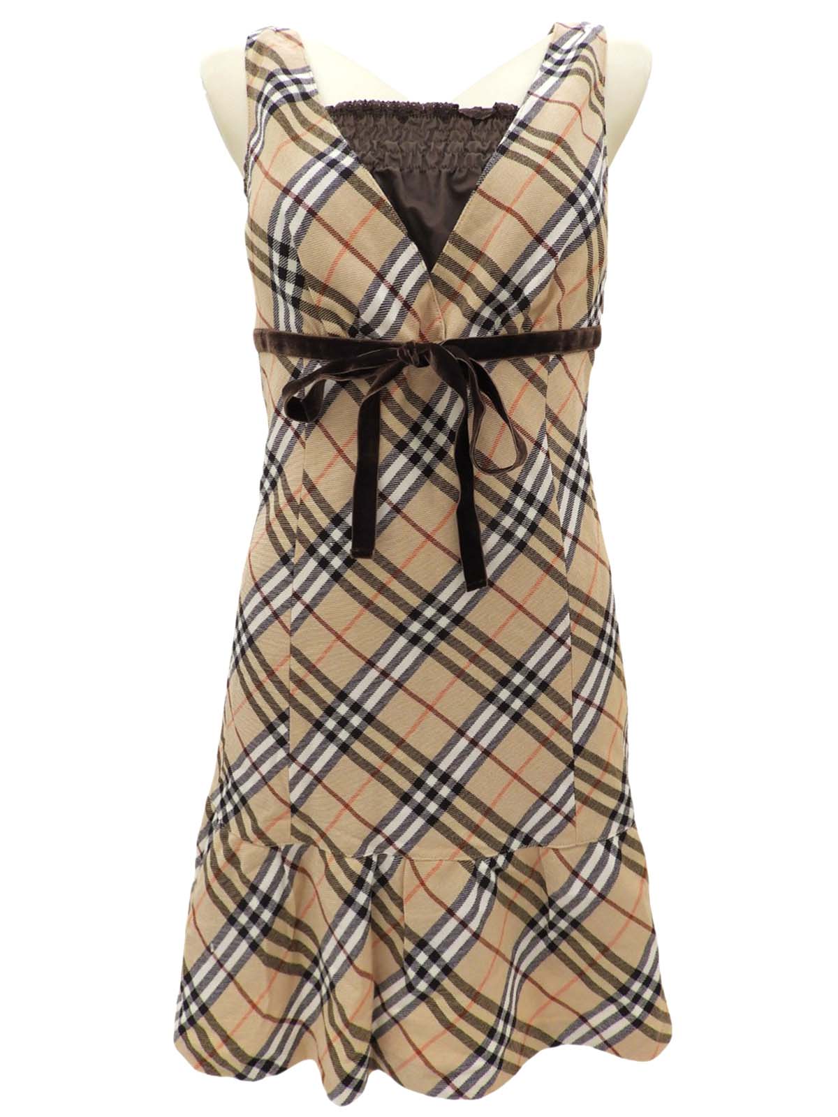 Nova Check Pattern Sleeveless Mini Dress #36 Beige