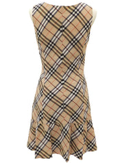 Nova Check Pattern Sleeveless Mini Dress #36 Beige