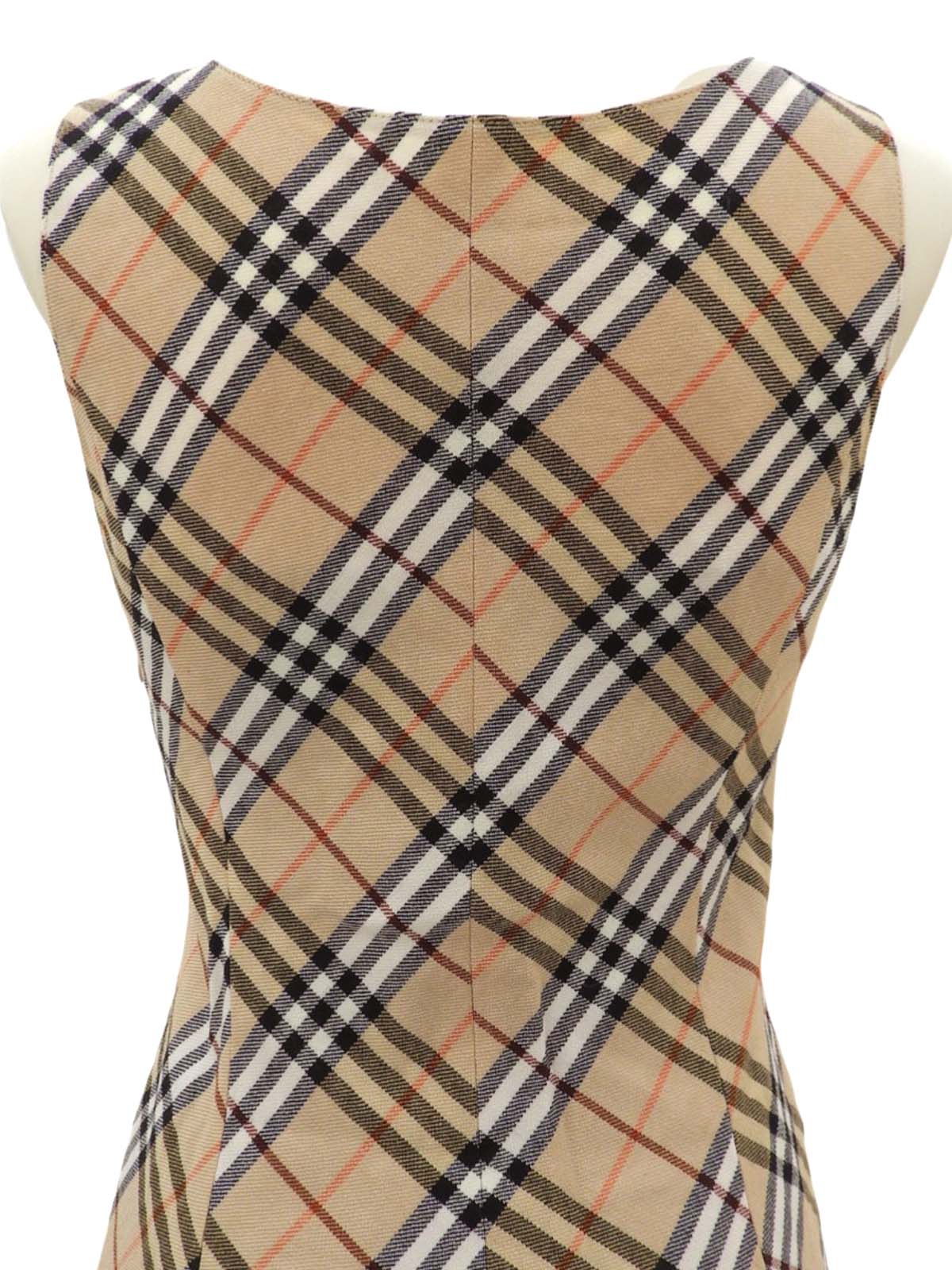 Nova Check Pattern Sleeveless Mini Dress #36 Beige