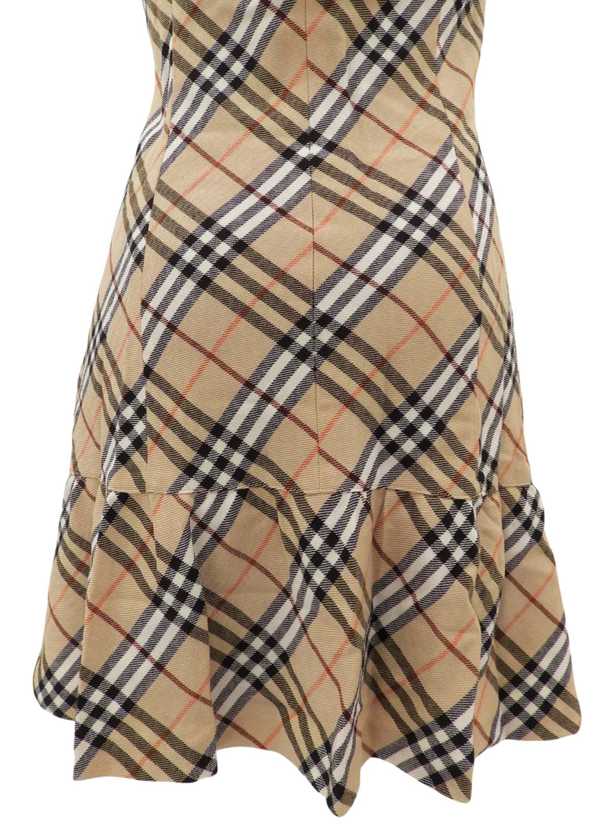 米色 Nova 格纹无袖迷你连衣裙