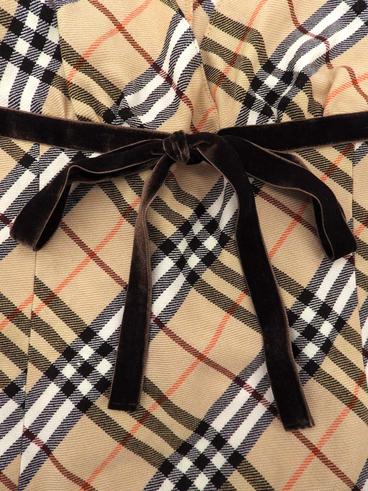 米色 Nova 格纹无袖迷你连衣裙