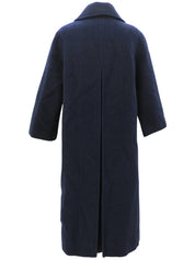 ウールロングコート ネイビー
