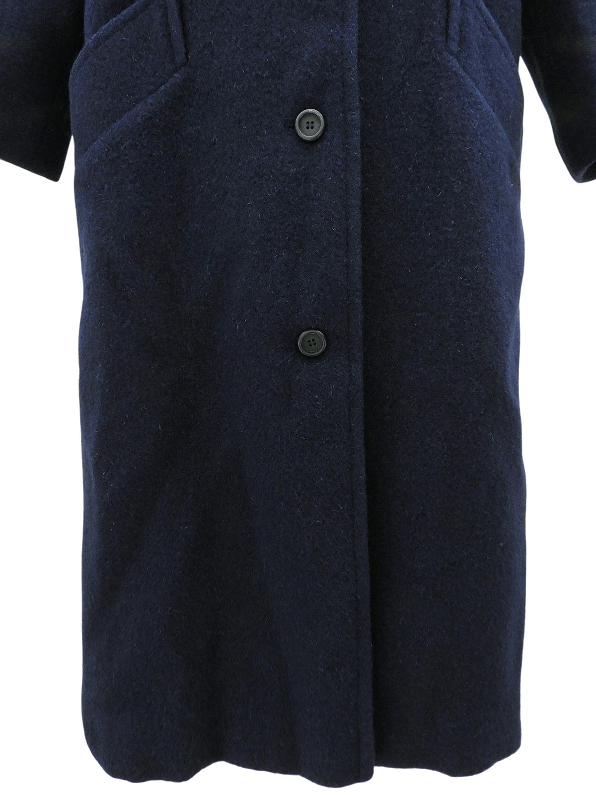 ウールロングコート ネイビー