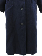 ウールロングコート ネイビー