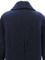 ウールロングコート ネイビー