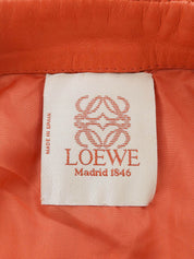 レザーノーカラーショートジャケット オレンジ