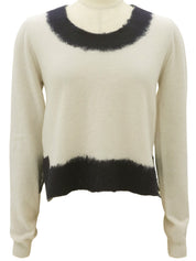 Cashmere Knit Top #38 Ivory/Navy