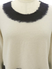 Cashmere Knit Top #38 Ivory/Navy