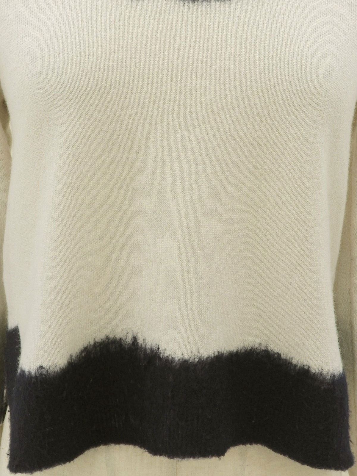 Cashmere Knit Top #38 Ivory/Navy