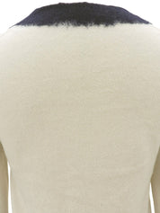 Cashmere Knit Top #38 Ivory/Navy