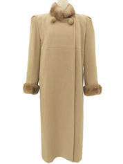 ファーウールロングコート ベージュ #9