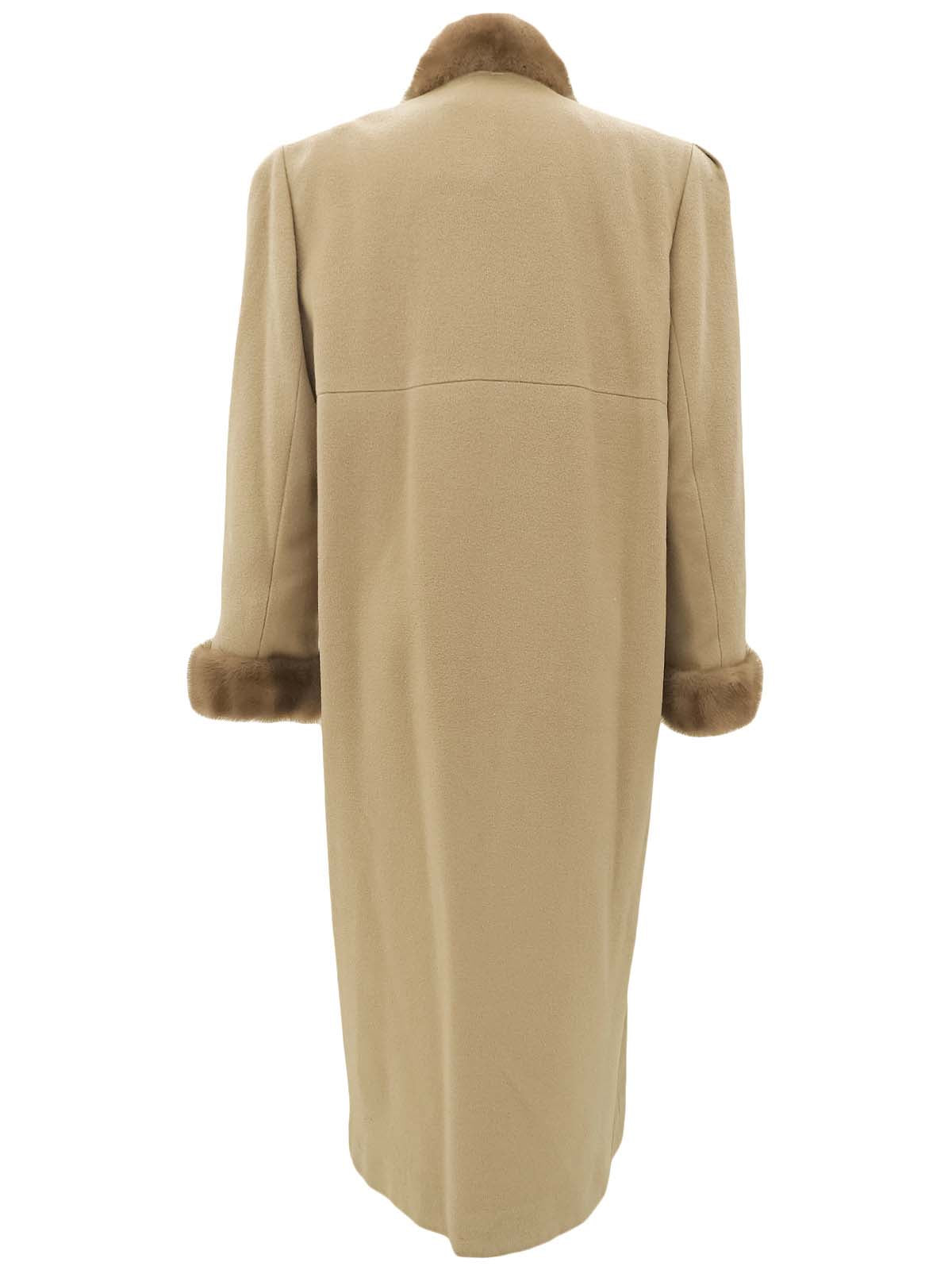 ファーウールロングコート ベージュ #9