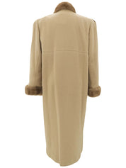 ファーウールロングコート ベージュ #9