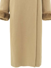 ファーウールロングコート ベージュ #9