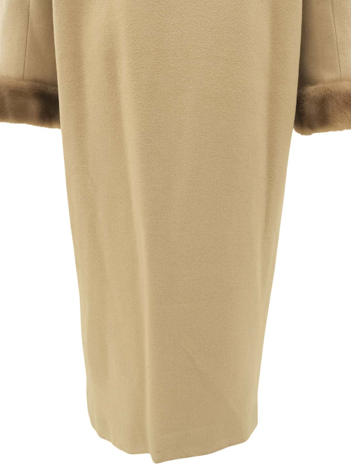 ファーウールロングコート ベージュ #9