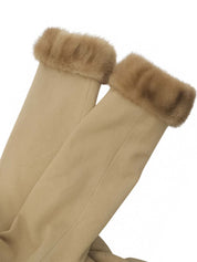 ファーウールロングコート ベージュ #9