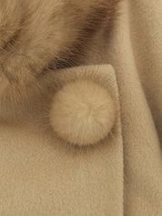 ファーウールロングコート ベージュ #9