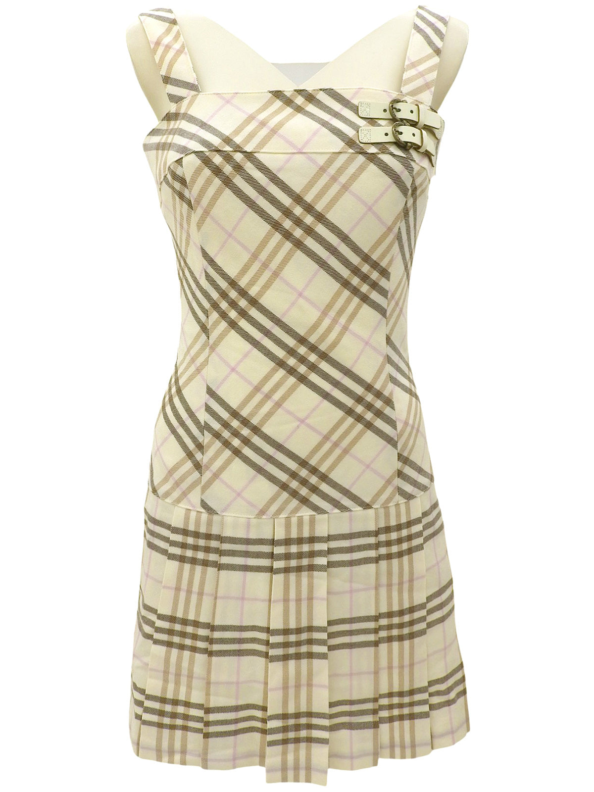 ノバチェックパターンキャミソールワンピース アイボリー/マルチ