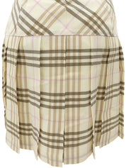 Nova 格纹图案吊带连衣裙，象牙色/多色