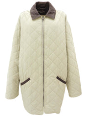 米色/棕色绗缝 Gancini 拉链外套