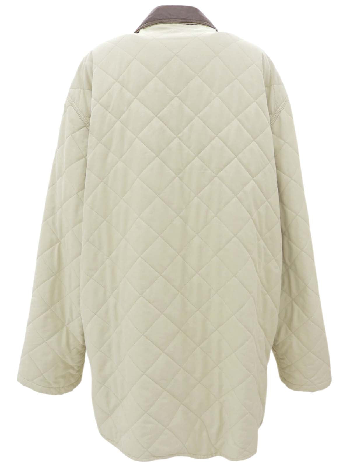 米色/棕色绗缝 Gancini 拉链外套