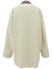 米色/棕色绗缝 Gancini 拉链外套