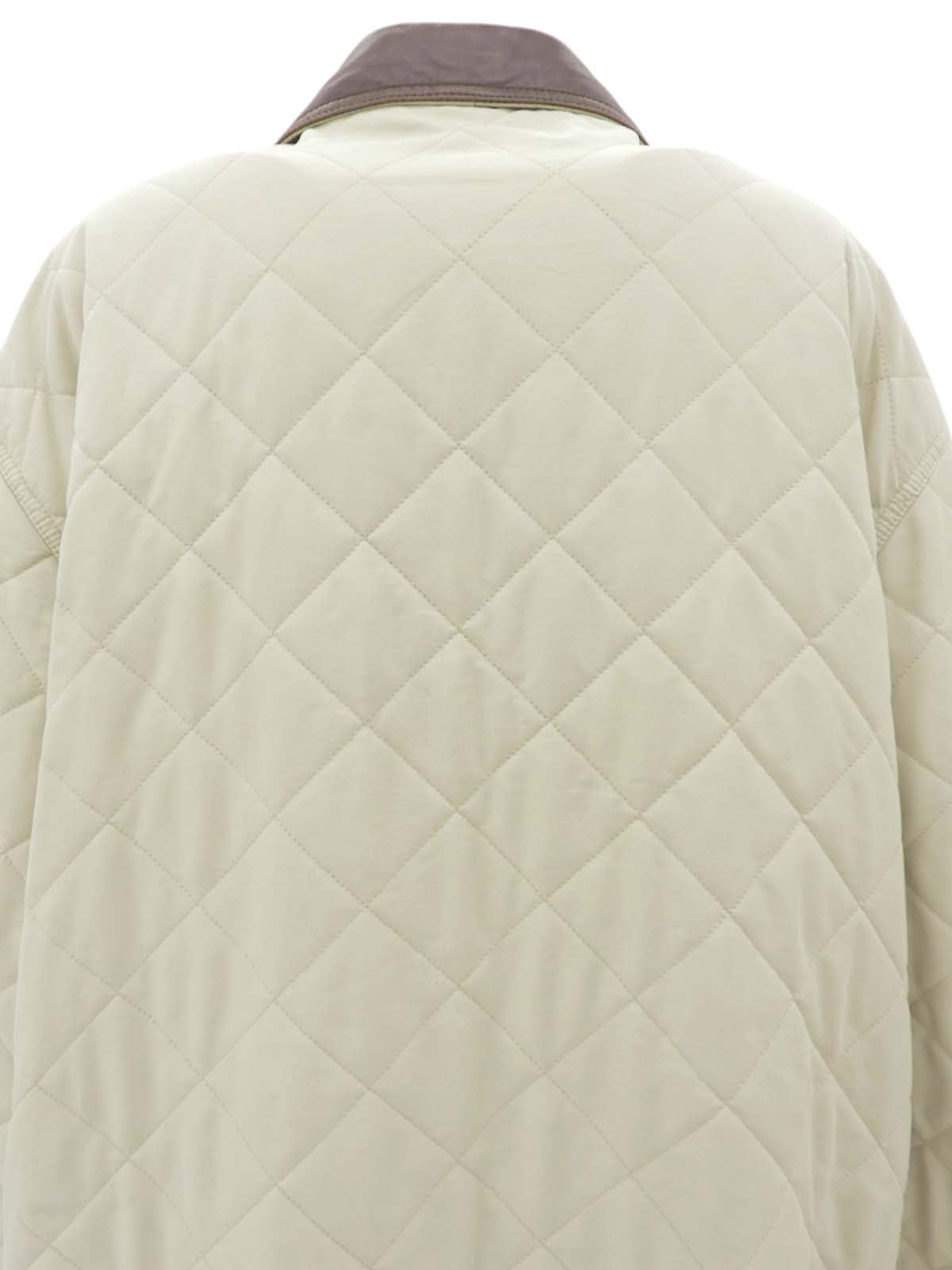 米色/棕色绗缝 Gancini 拉链外套