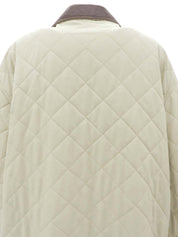 米色/棕色绗缝 Gancini 拉链外套