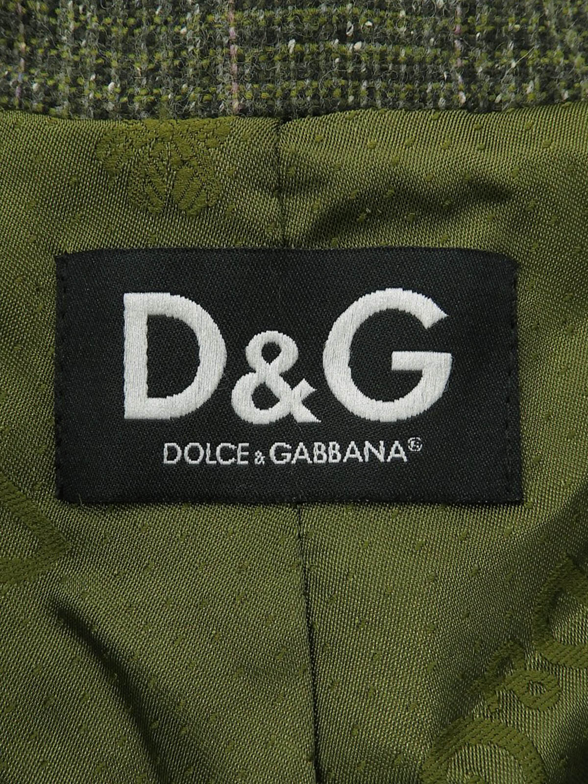 チェックパターンジャケット カーキ