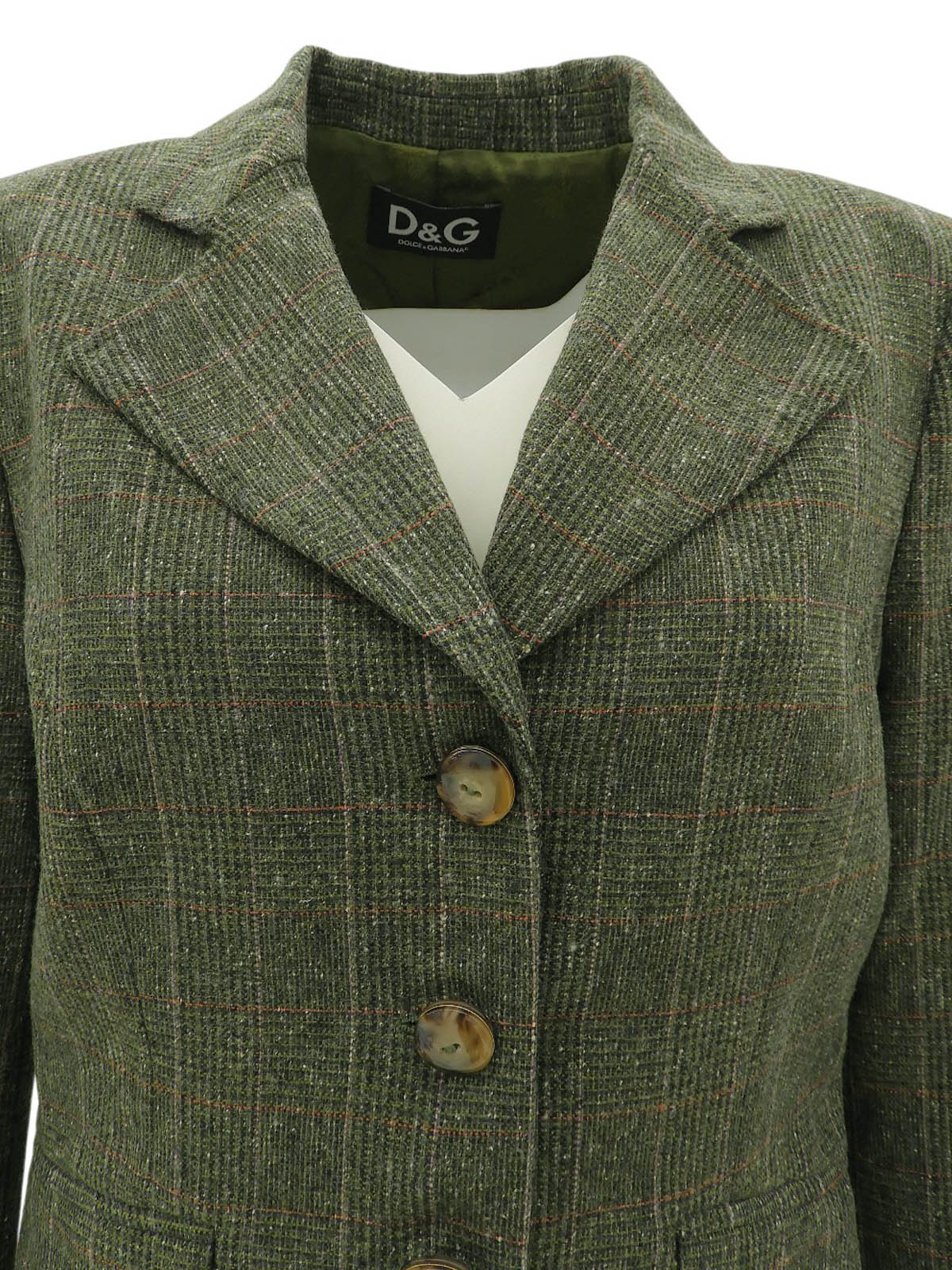 チェックパターンジャケット カーキ