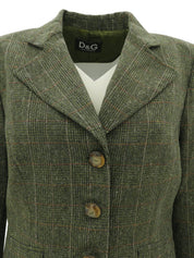 チェックパターンジャケット カーキ