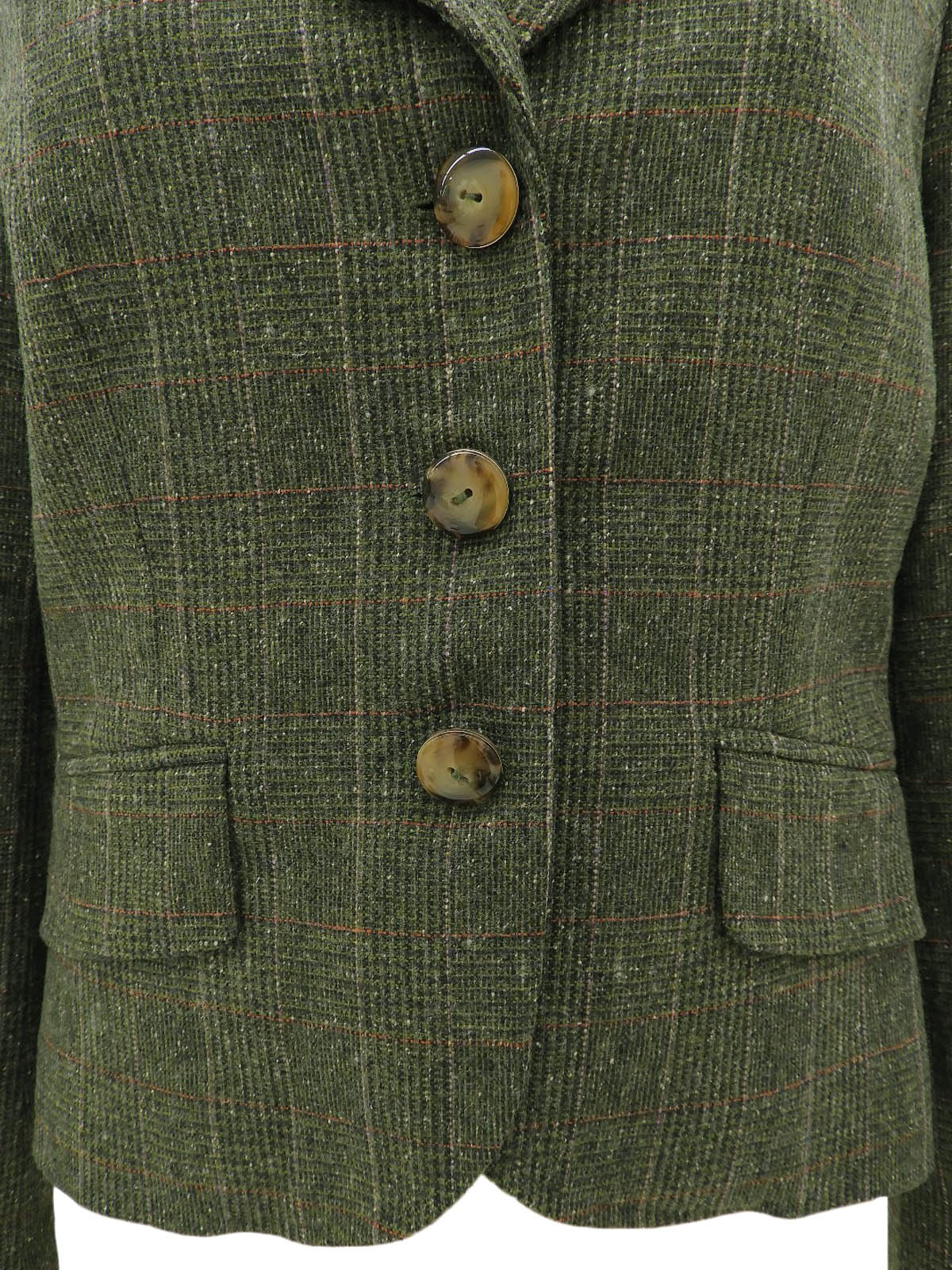 チェックパターンジャケット カーキ