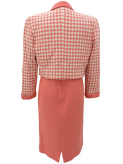 ウールワンピースセットアップ サーモンピンク/ホワイト