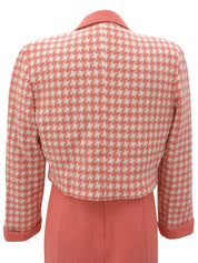 ウールワンピースセットアップ サーモンピンク/ホワイト