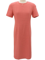 ウールワンピースセットアップ サーモンピンク/ホワイト