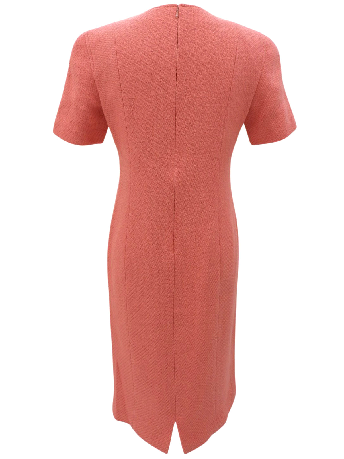 ウールワンピースセットアップ サーモンピンク/ホワイト