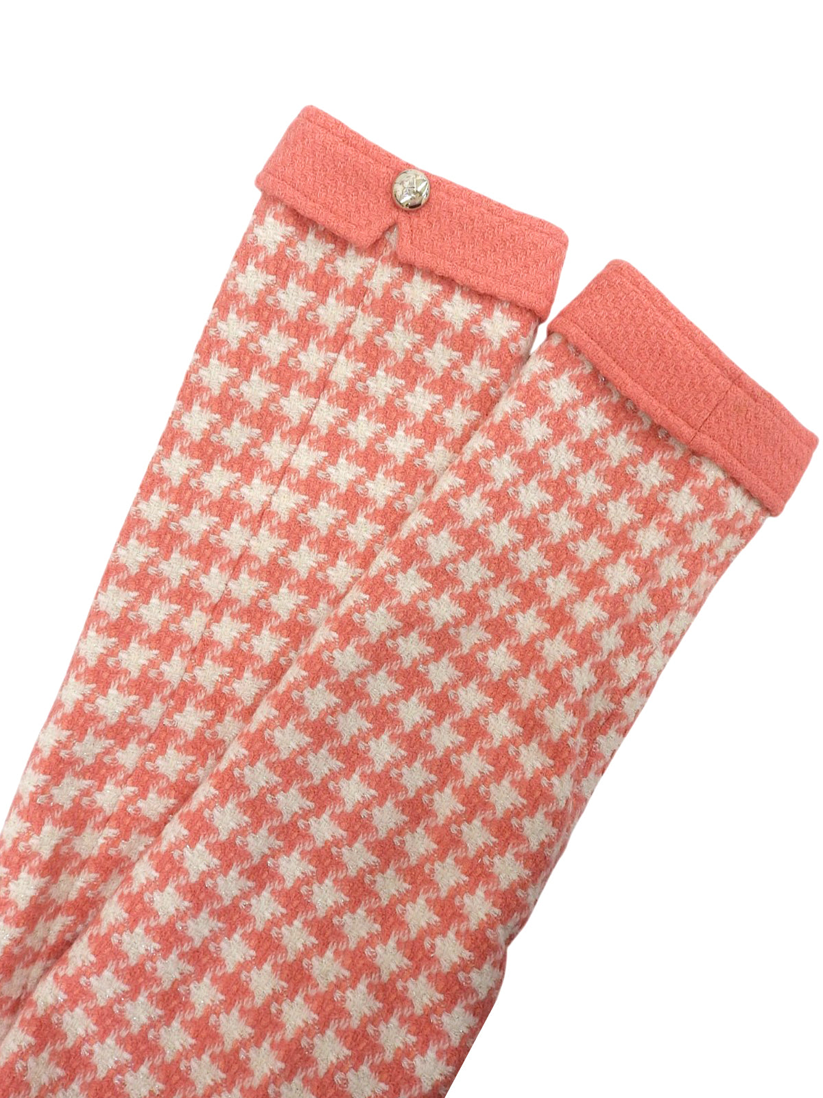 ウールワンピースセットアップ サーモンピンク/ホワイト