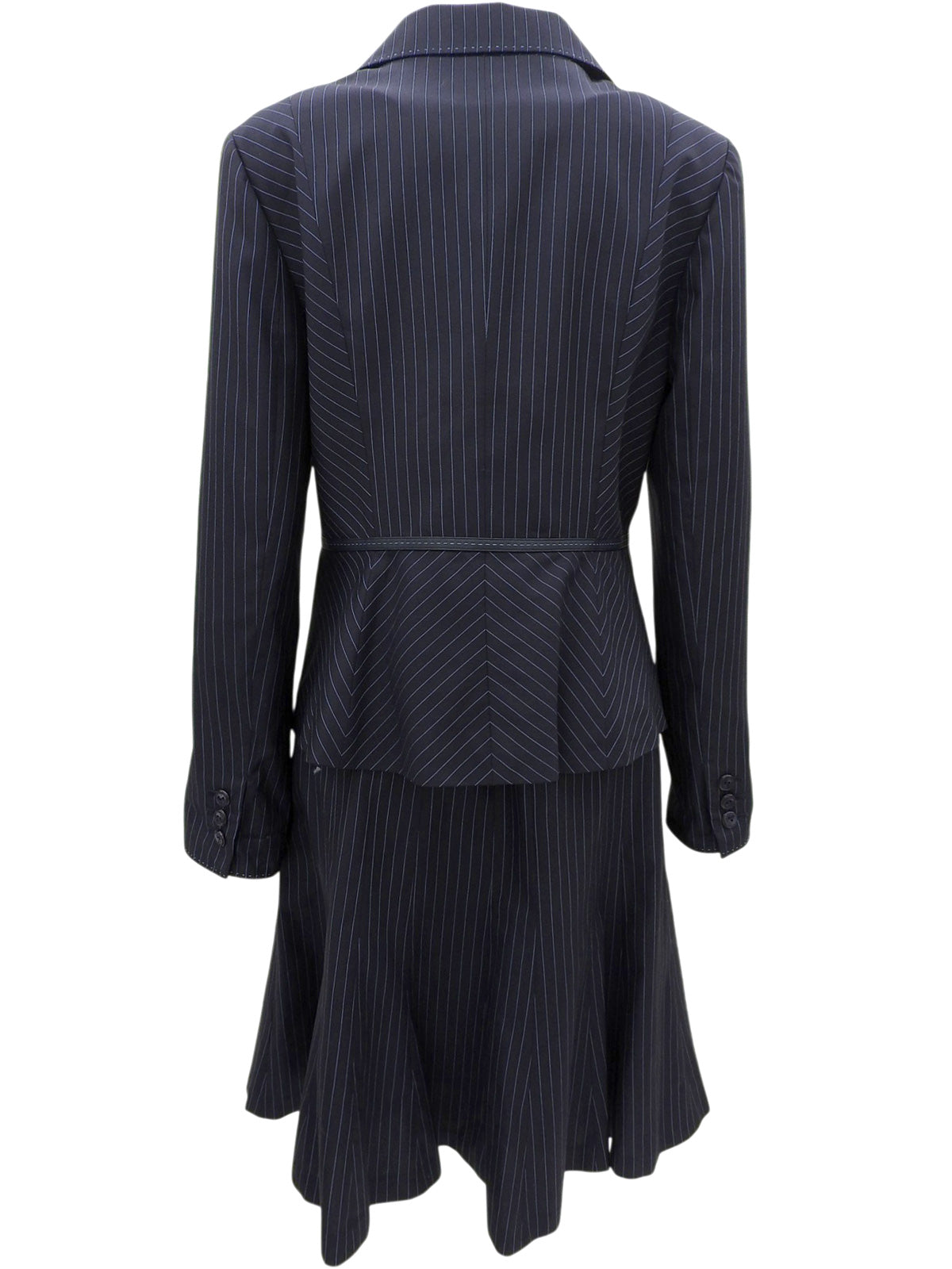 海军蓝/浅蓝色条纹图案Logo纽扣套装