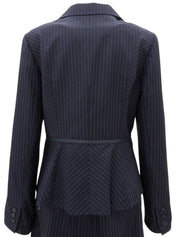 Stripe Pattern Logo Button Setup #38 Navy/Light Blue