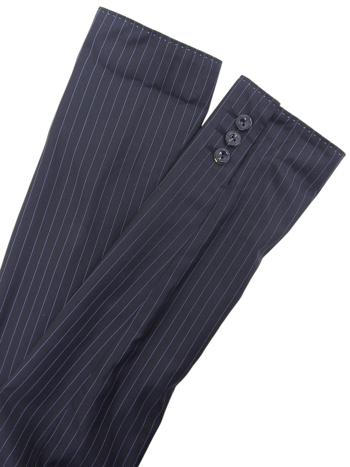 海军蓝/浅蓝色条纹图案Logo纽扣套装