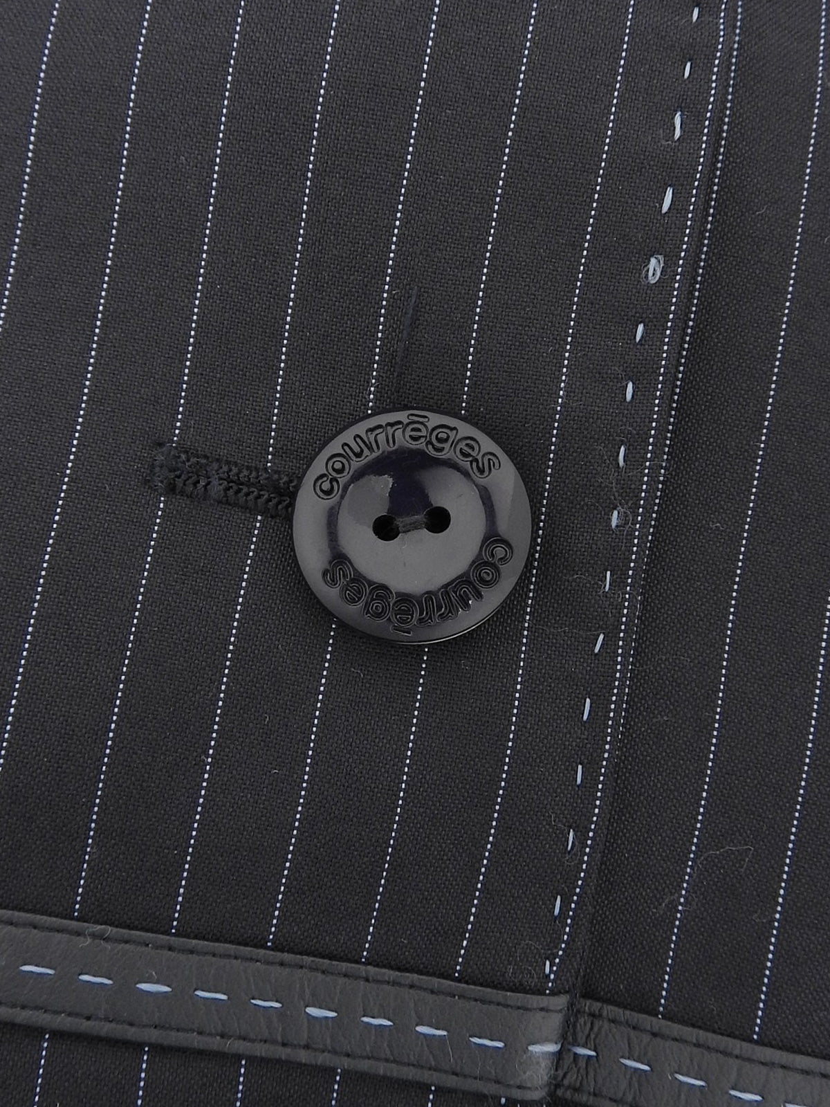 Stripe Pattern Logo Button Setup #38 Navy/Light Blue