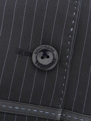 Stripe Pattern Logo Button Setup #38 Navy/Light Blue