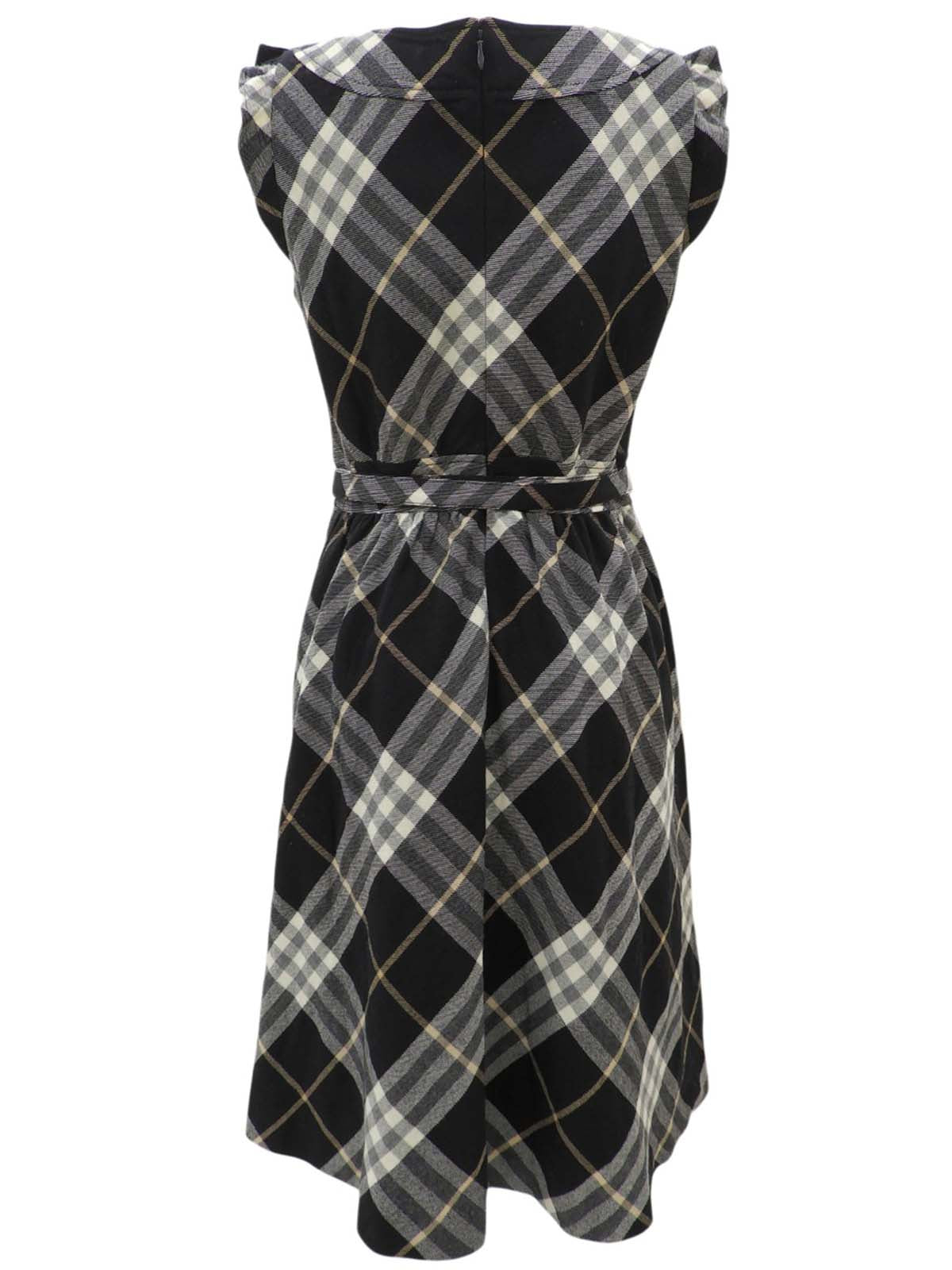 Check Pattern Dress in Black/Multi