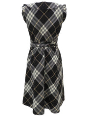 Check Pattern Dress in Black/Multi