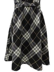 Check Pattern Dress in Black/Multi